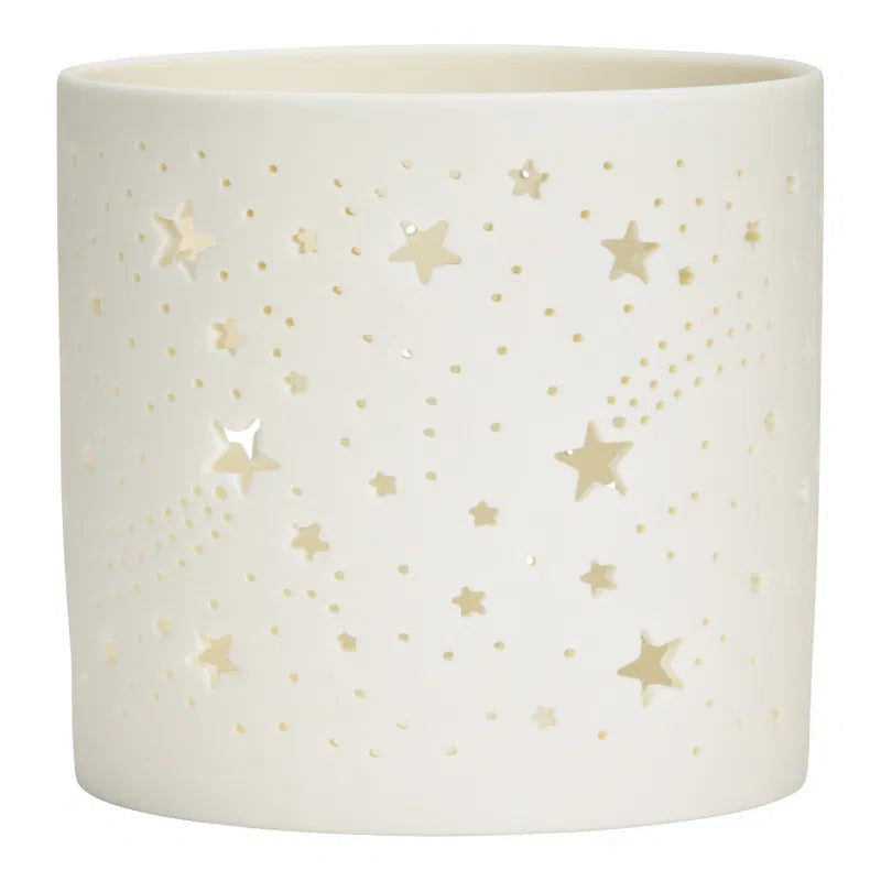 Windlicht Stern- Dekor aus Keramik 10cm
