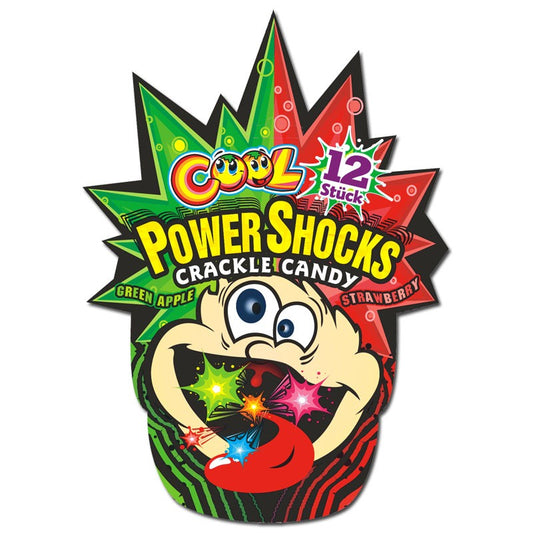 Power Shocks Crackle Candy - Apfel - Erdbeere je 12 Stk. im 3er Pack