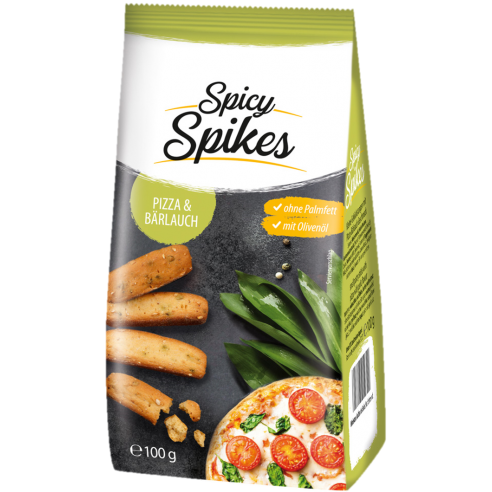 Spicy Spikes Gebäckstangen Pizza & Bärlauch je 100g im 4er Pack