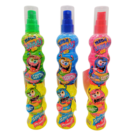 Mega Larvy Twist It Candy Spray & Powder je 40ml + 30g im 3er Pack