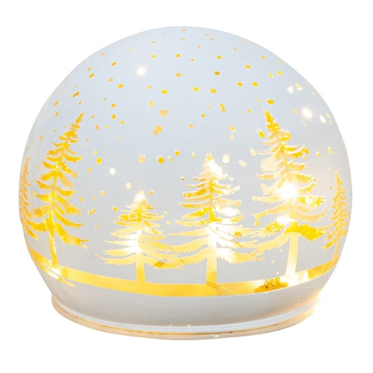 Weihnachtsglaskugel mit LED- Licht schwarz oder weiß 10cm