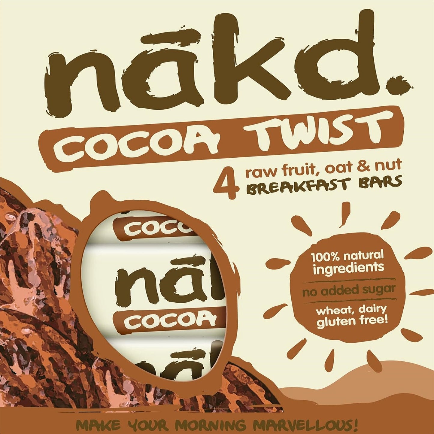 nakd Fruit & Nut Frühstücksriegel Cocoa Twist je 30g im 4er Pack