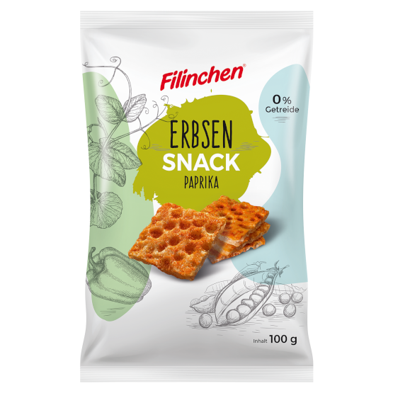 Filinchen Erbsen Snack Paprika je 100g im 4er Pack