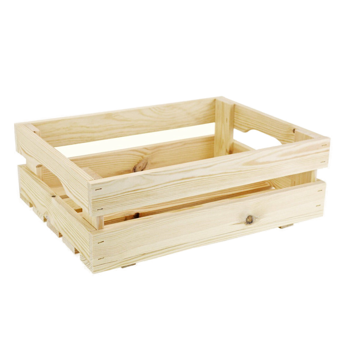 Holzkiste naturbelassen - halbe Stiege