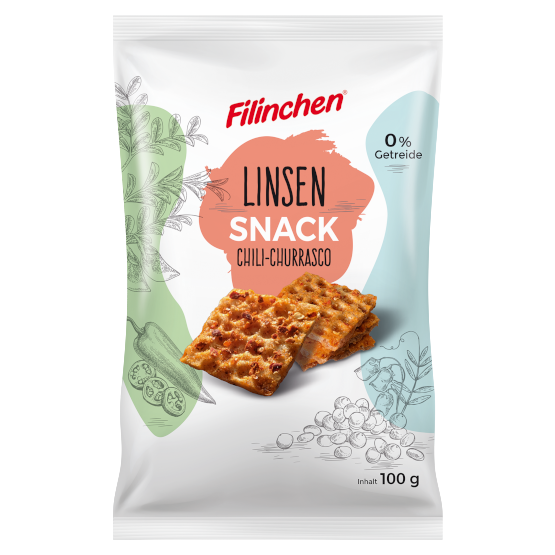 Filinchen Linsen Snack Chili - Churrasco je 100g im 4er Pack