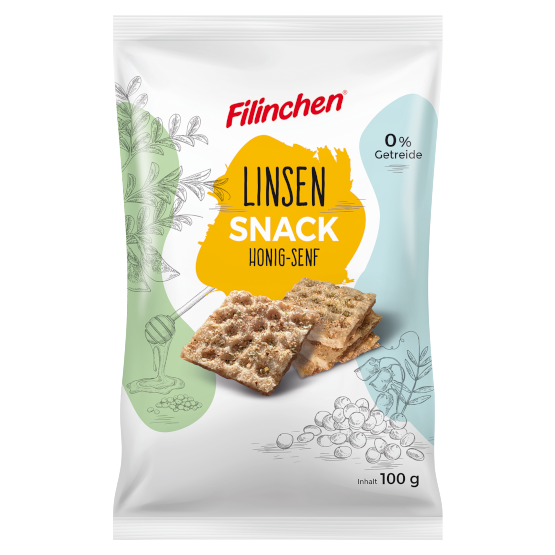 Filinchen Linsen Snack Honig - Senf je 100g im 4er Pack