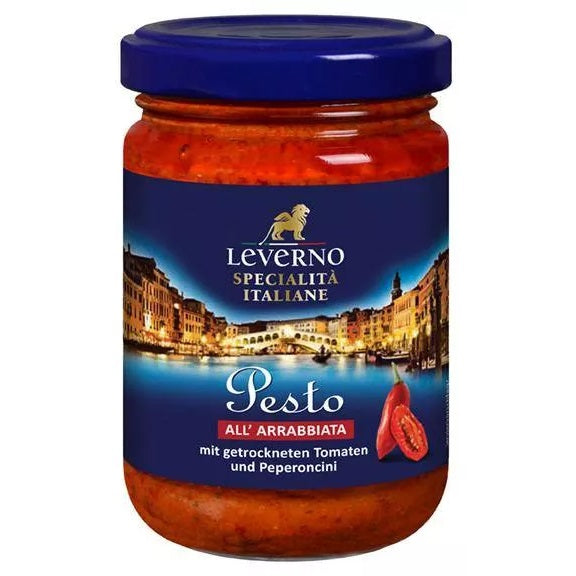 Pesto all Arrabbiata mit getrockneten Tomaten und Peperoncini je 125g im 3er Pack