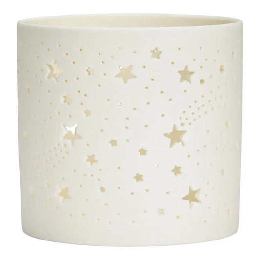 Windlicht Stern- Dekor aus Keramik 10cm