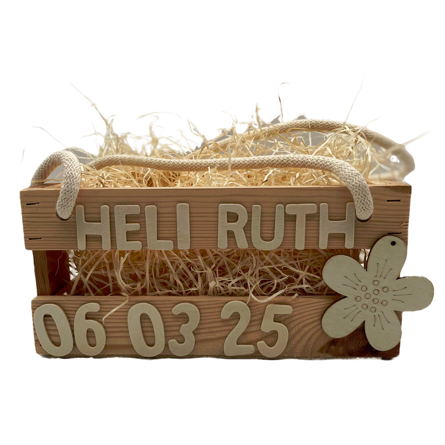 Holzkisten mit Wunschtext