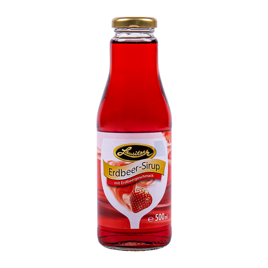 Lausitzer Erdbeer-Sirup je 500ml im 6er Pack
