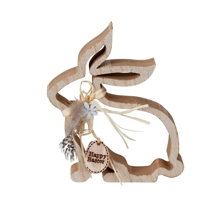 Holzhasen- Silhouette 13,5x11,5cm