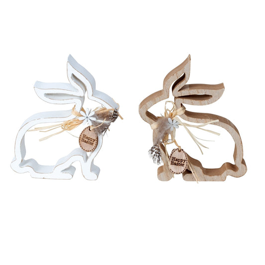 Holzhasen- Silhouette 13,5x11,5cm