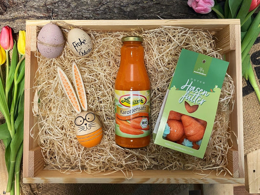 Folienpräsent Osterhase mit Proviant