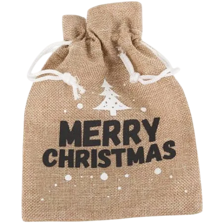 Weihnachtsäckchen Jute Merry Christmas ca. 25cm