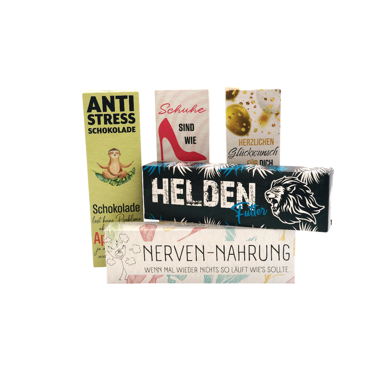 Schoko Herzen im Umkarton mit passendem Spruch- verpackt- je 65g