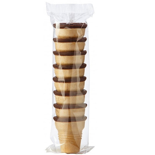 Waffelbecher mit Zartbitterschokolade 8 Stk