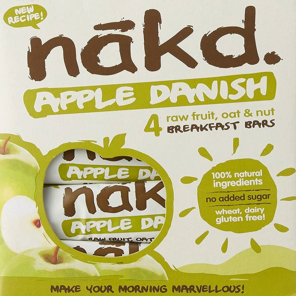 nakd Fruit & Nut Frühstücksriegel Apple Danish je 30g im 4er Pack