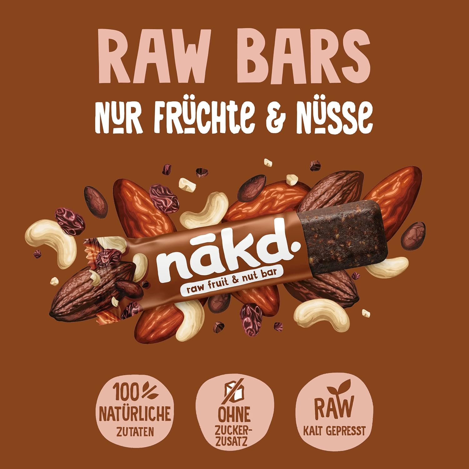 nakd Fruit & Nut Riegel Cocoa Delight je 35g im 4er Pack ...