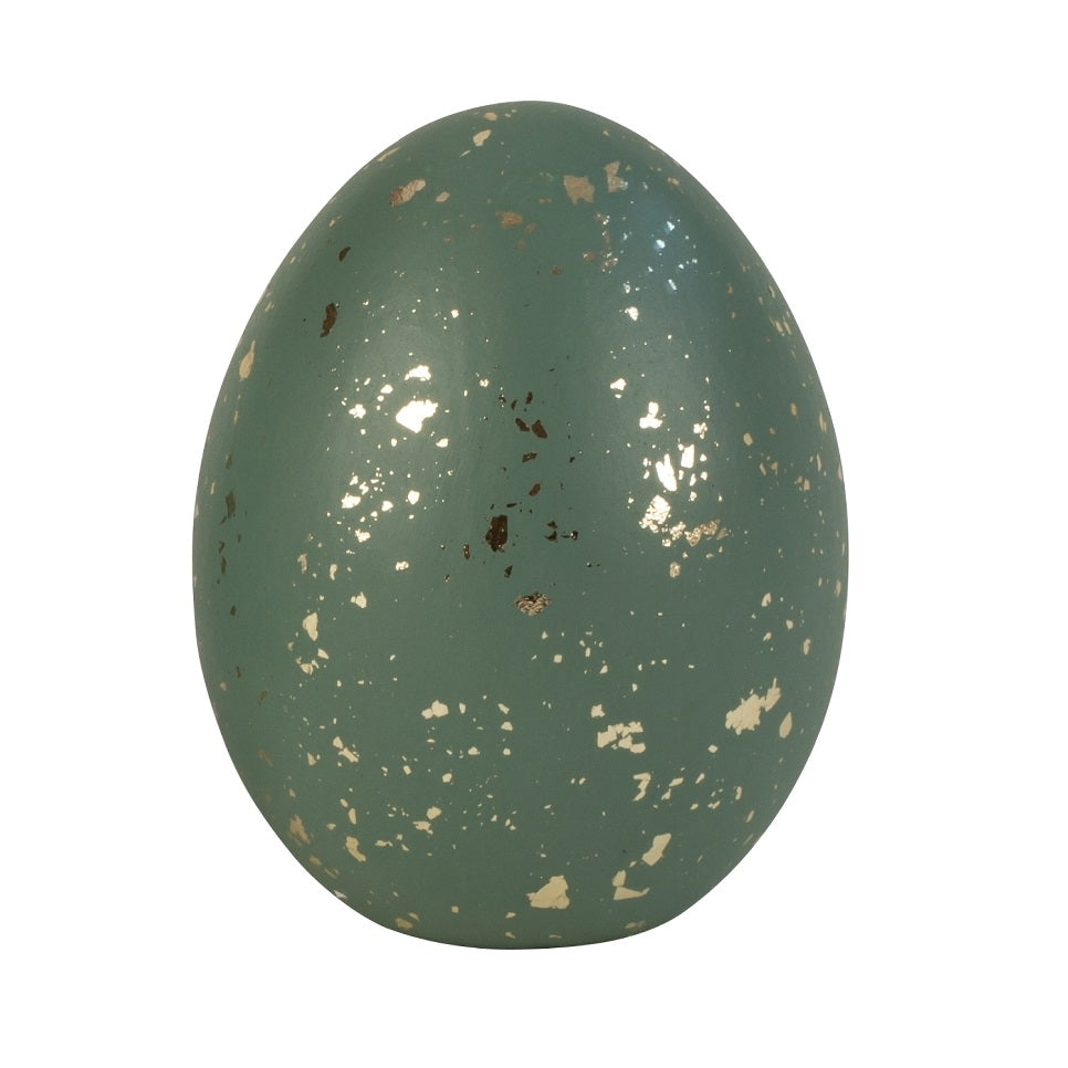 Keramik- Ei aus Porzellan gold gesprenkelt 9,5cm