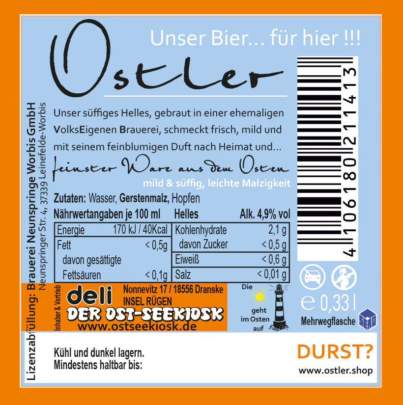Ostler Bier Helles Sonnenklar 0,33l