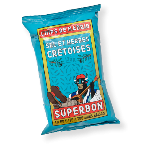 Superbon Chips de Madrid mit Salz und Kräuter aus Kreta je 45g im 6er Pack
