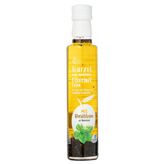 Würzöl aus nativem Olivenöl mit Basilikum 250ml